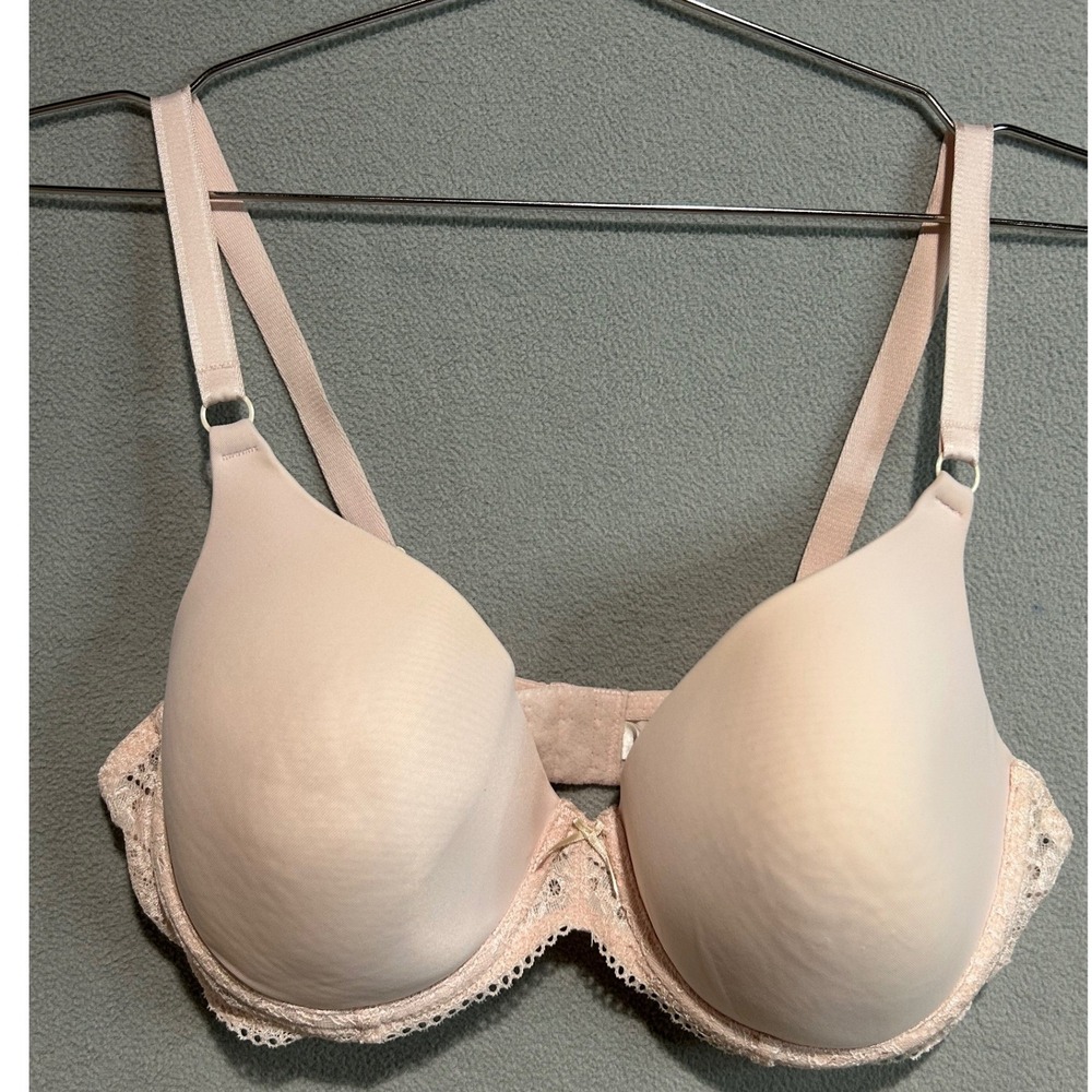 DKNY Underwire Bra Women‎ 38D Pink Lace Trim Adjustable Straps 453054